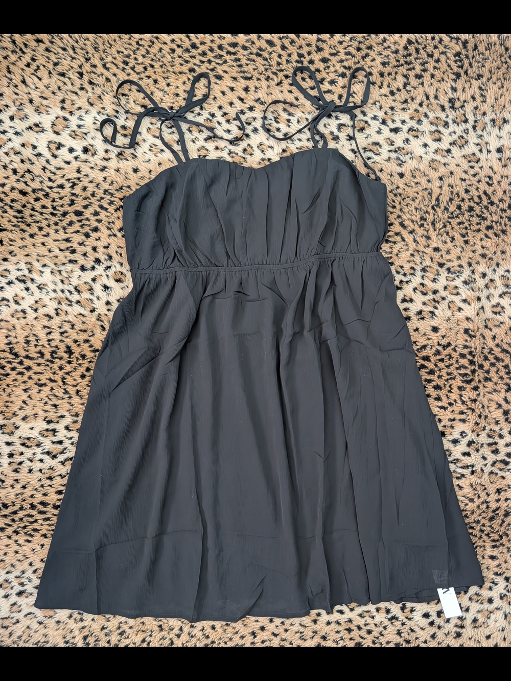 Chiffon Black Sleeveless Tie-Shoulder Sundress